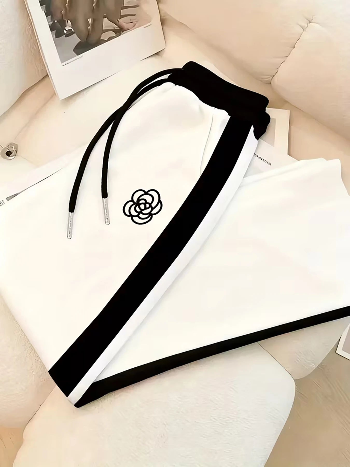 Coordinato Casual Stampa Bicolore Donna